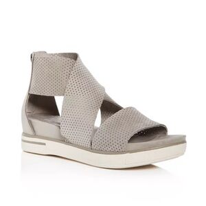 Eileen Fisher Perforated Crisscross Platform Sandals (Size 9)